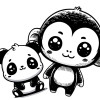 サルとパンダ
